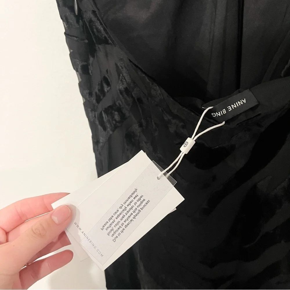 Anine Bing Leanne NWT Dress Black Velvet